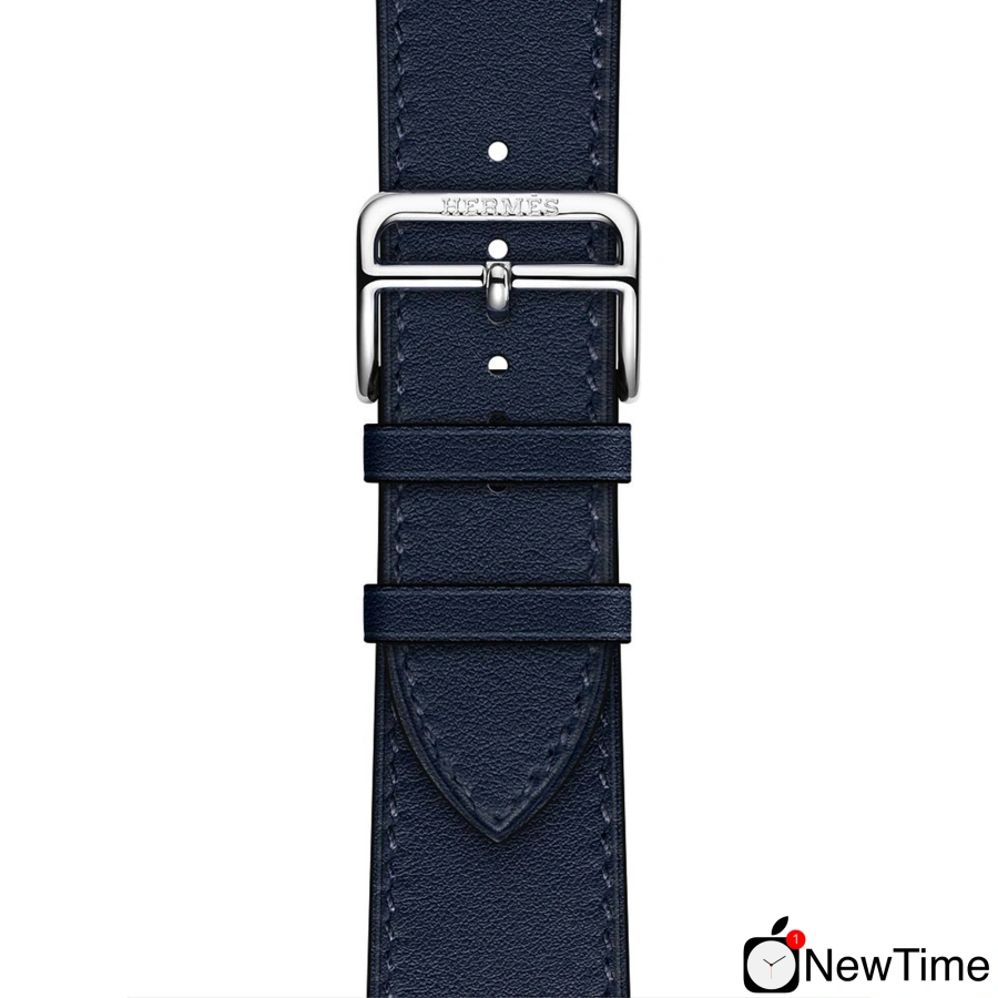 Apple Watch Hermes Series 6 GPS + Cellular 40mm Silver Stainless Steel Case with Navy Swift Leather Single Tour (MG3K3 + H077051CJ7U)